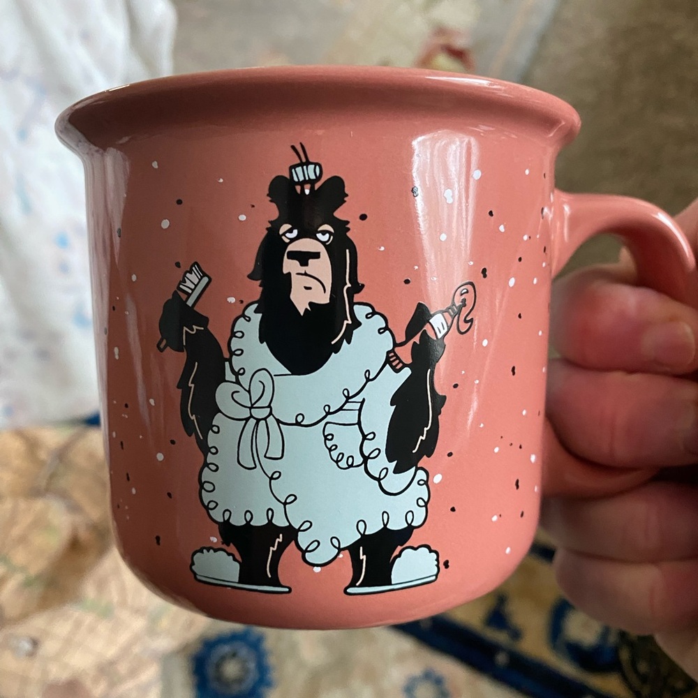 Lazy One “Bear In The Morning” 14 Ounce Ceramic Coffee Or Tea Mug Adorable ￼